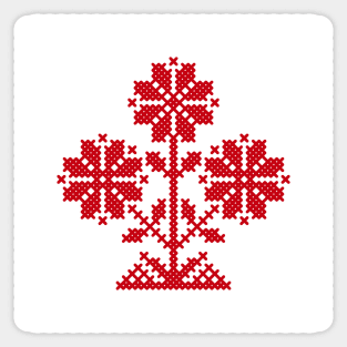 White and red Belarus ornament Sticker